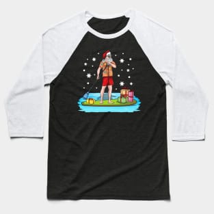 Paddle Board Santa Christmas In July Water Sports Baseball T-Shirt